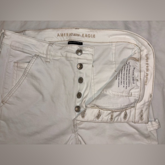 American Eagle Next Level Super Hi-Rise Cargo Jegging Cream Tan - Size 12 Short - Picture 4 of 16